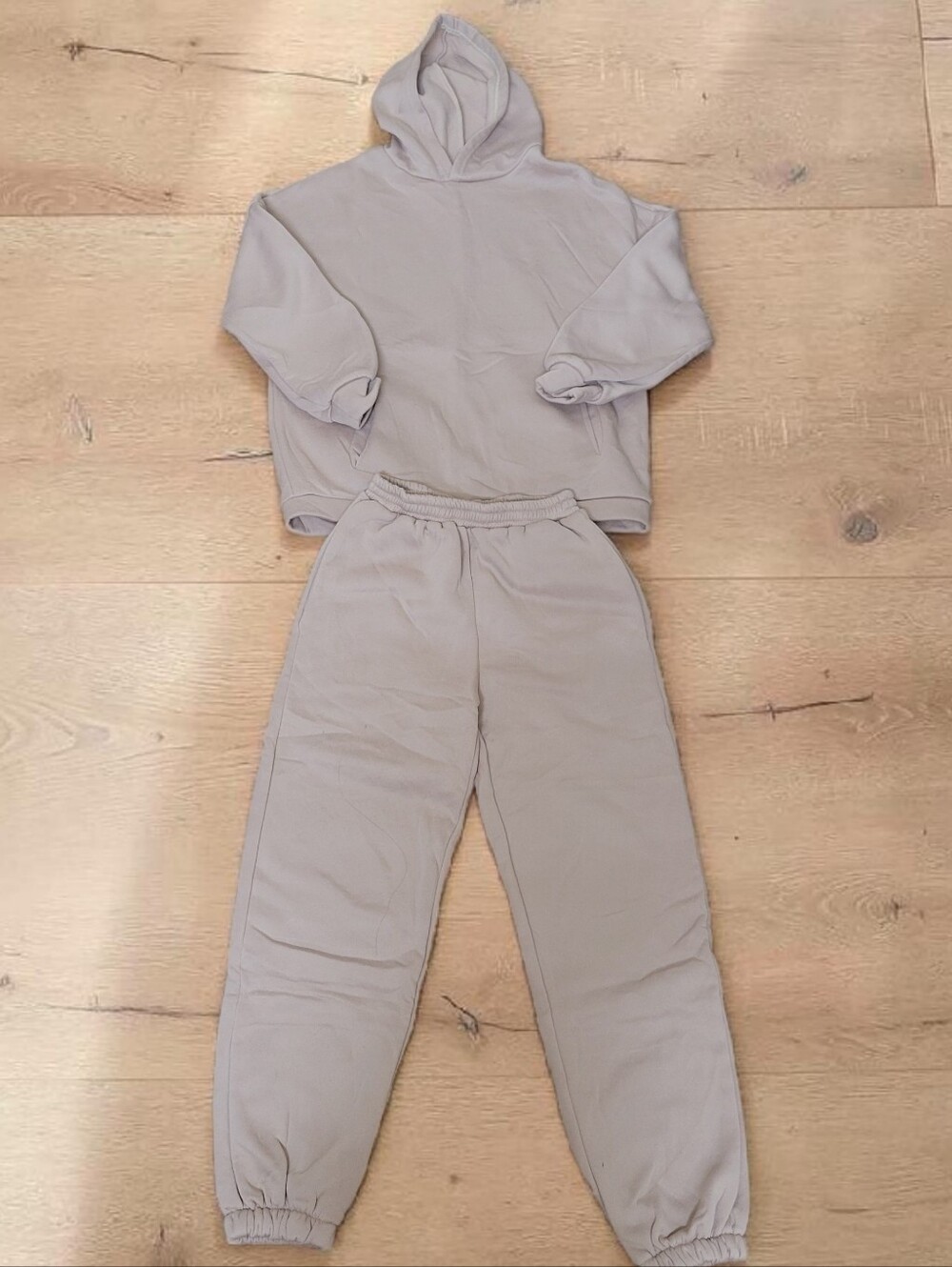 Neutral Beige Oversized Hoodie & Jogger Sweat Set
